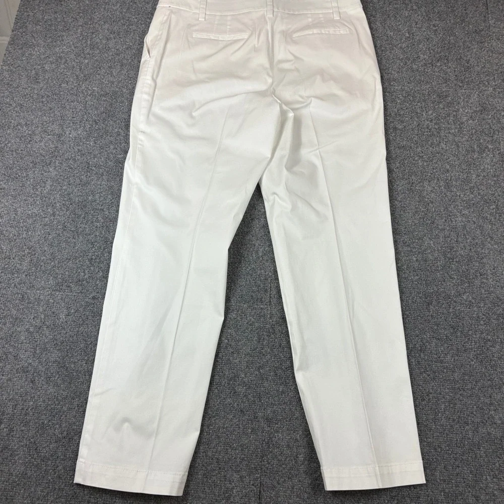 Talbots The Perfect Chino Pants Women 14 36x30 White Straight Leg Casual Trouser